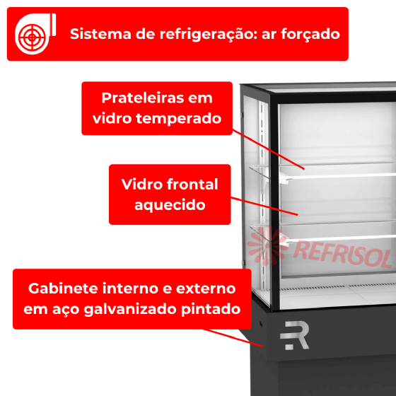 Balcão Expositor Refrigerado Vidro Aquecido 750 220v Refrimate