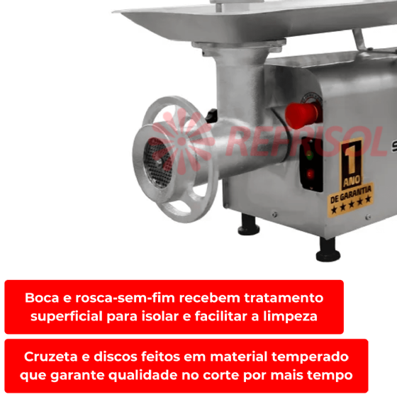 Picador Moedor de Carne Boca 22 PS 22 Inox 220v Skymsen