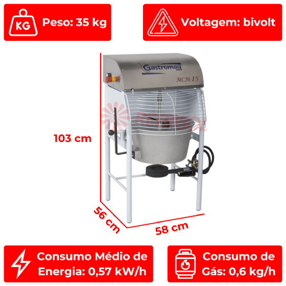 Misturador Industrial MCM 15 Bivolt Gastromaq