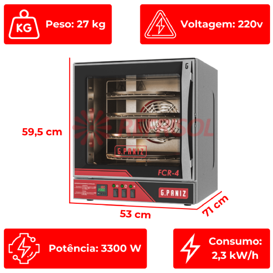 Forno Convector Rotativo FCR-4 220v G Paniz