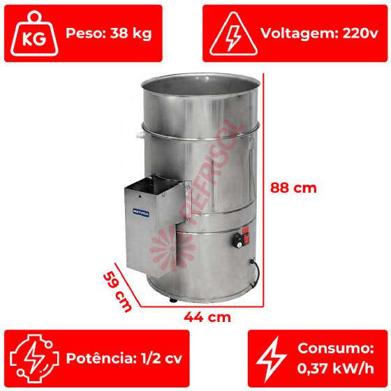 Descascador de Cebolas 10 kg DC 10 Inox 220v Metvisa