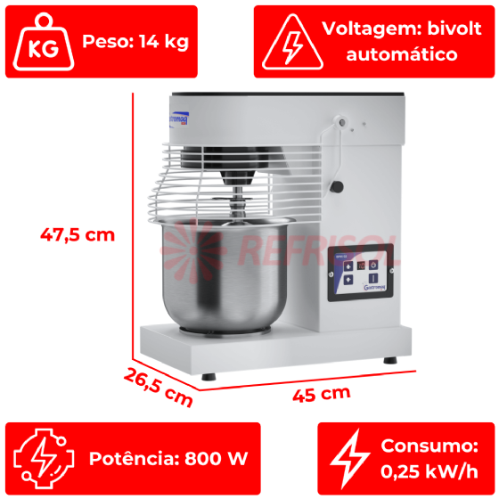 Batedeira Planetária 05 Litros BP 05 G2 Bivolt Gastromaq