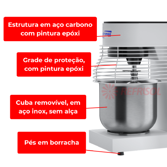 Batedeira Planetária 05 Litros BP 05 G2 Bivolt Gastromaq