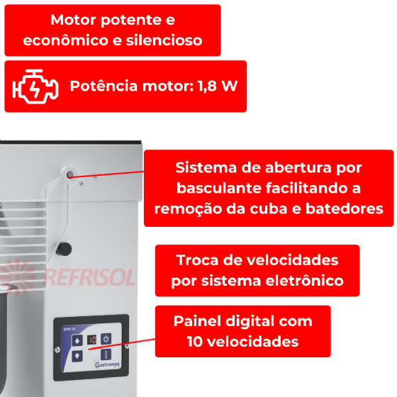 Batedeira Planetária 05 Litros BP 05 G2 Bivolt Gastromaq