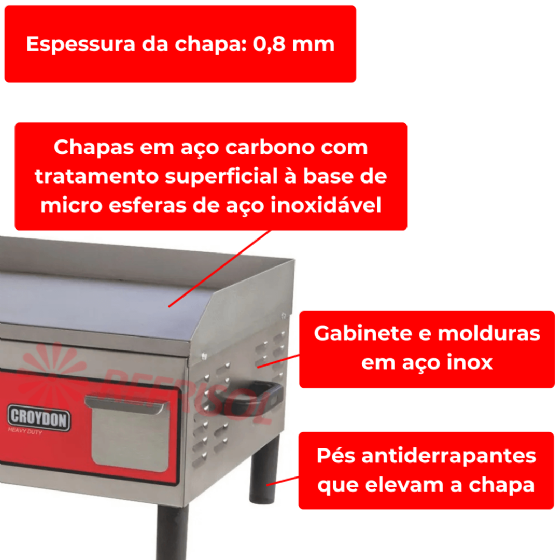 Chapa Churrasqueira Elétrica 64 cm CE06 220v Croydon