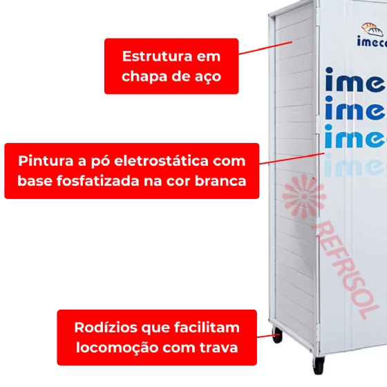 Armário de Crescimento com 20 Assadeiras Lisas Imeca