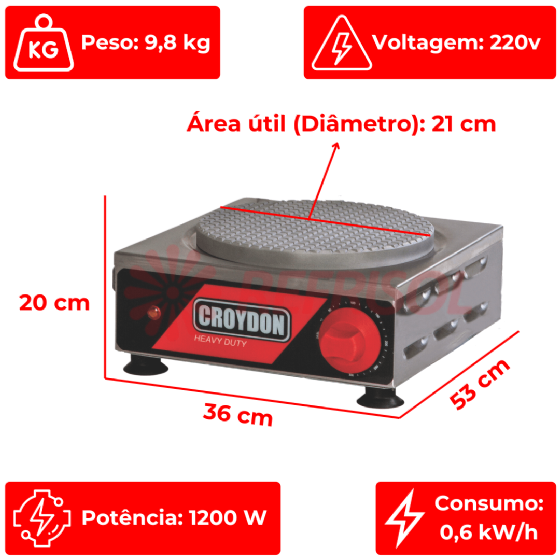 Máquina Para Casquinha De Sorvete Elétrica MCSS 220v Croydon