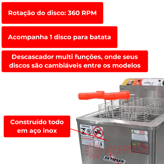 Fritadeira Elétrica Água e Óleo 18 Litros Reativada FRM 18 Inox 220v Skymsen