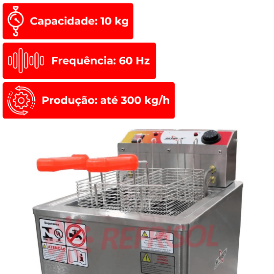 Fritadeira Elétrica Água e Óleo 18 Litros Reativada FRM 18 Inox 220v Skymsen