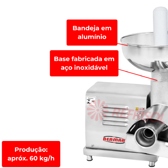 Despolpador Para Leite de Coco BM 101 NR Inox Bivolt Bermar