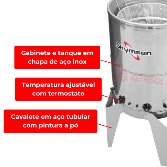 Fritadeira Água e Óleo 24 Litros FC8 Inox 220v Skymsen