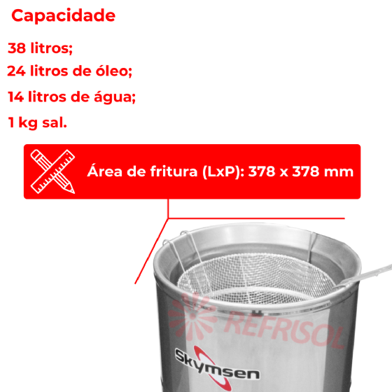 Fritadeira Água e Óleo 24 Litros FC8 Inox 220v Skymsen