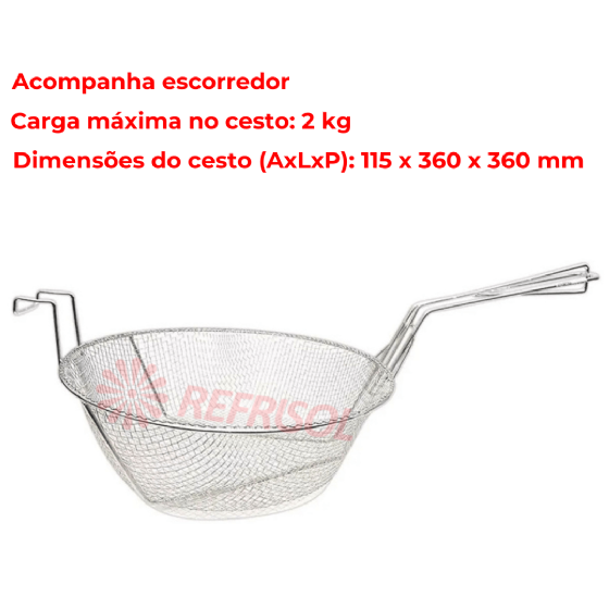 Fritadeira Água e Óleo 24 Litros FC8 Inox 220v Skymsen
