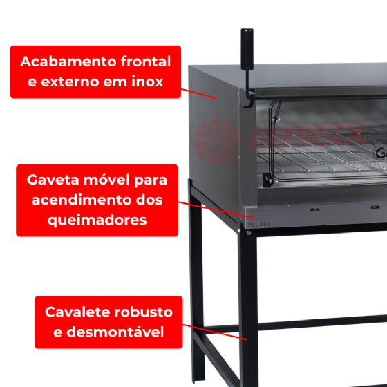 Forno Lastro Pedra Refratária FLG 950 PG Gás Inox Gastromaq