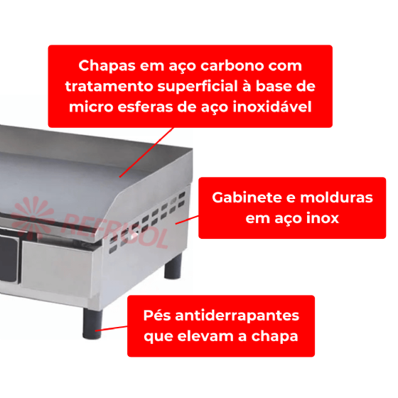 Chapa Churrasqueira à Gás 100 cm FG10 Croydon