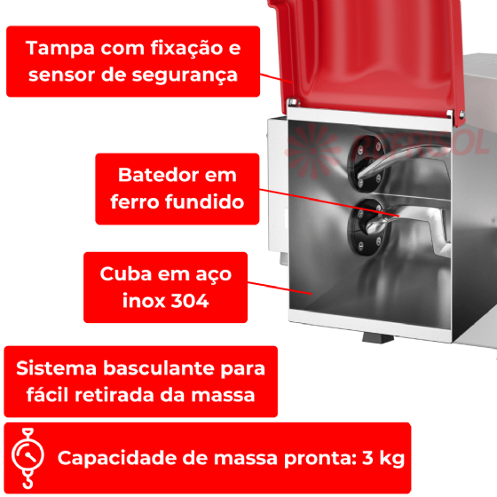 Amassadeira Semi Rápida 03 kg AM-03 Piccola Bivolt G Paniz
