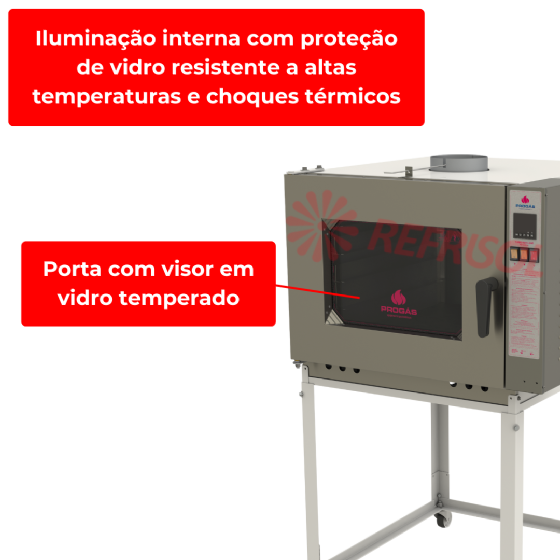 Forno Turbo 5 Esteiras Elétrico PRP 5000 New Eletric 220v Progás