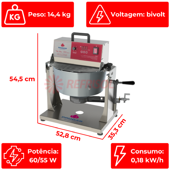 Misturador Elétrico 10 Litros PRMQ-10 Bivolt Progás