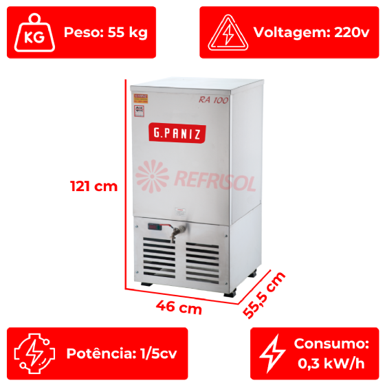 Resfriador de Água RA 100 Plus 220v Pré Pintado G Paniz