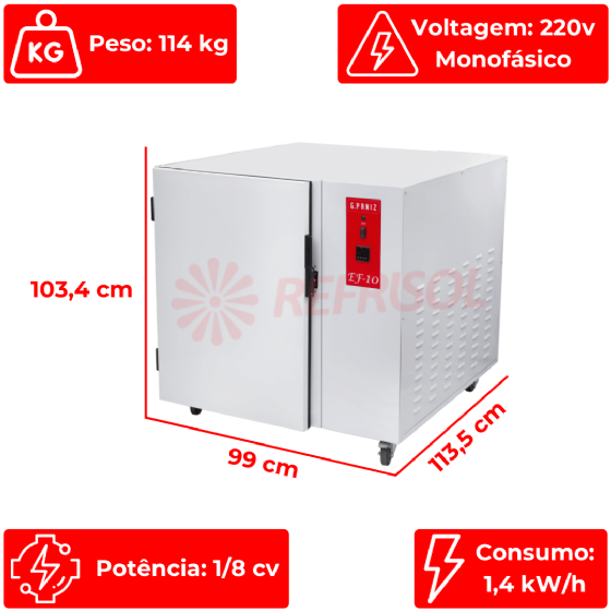 Câmara Climática Refrigerada Epóxi EF 10 G2 Interior Inox 220v G Paniz