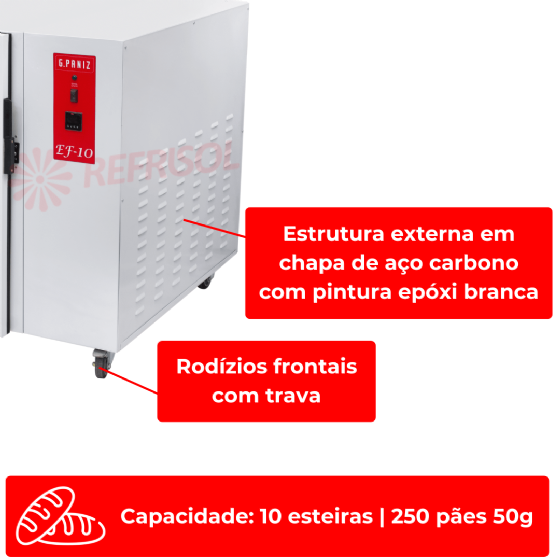 Câmara Climática Refrigerada Epóxi EF 10 G2 Interior Inox 220v G Paniz