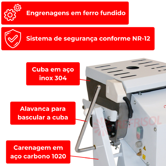 Amassadeira Semi Rápida 05 kg MBI 05 Bivolt Gastromaq