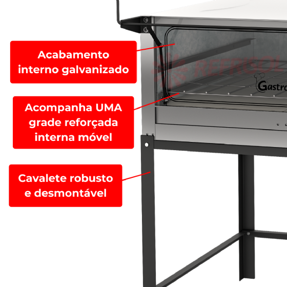 Forno Lastro Elétrico Pedra Refratária Simples FLE 950 PG 110v Inox Gastromaq