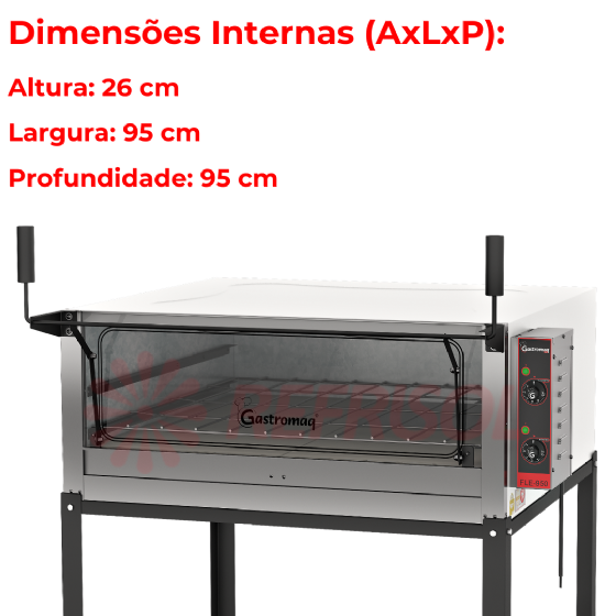 Forno Lastro Elétrico Pedra Refratária Simples FLE 950 PG 110v Inox Gastromaq