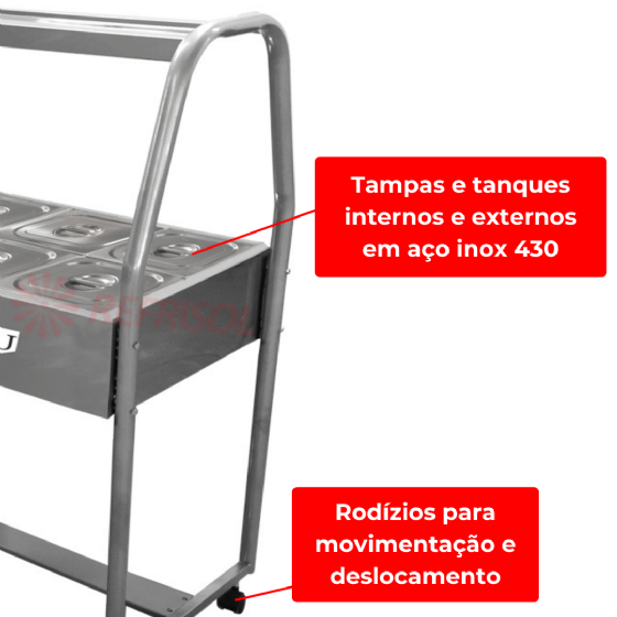 Buffet Térmico Aquecido 6 Bandejas SPL-506 220v Spolu