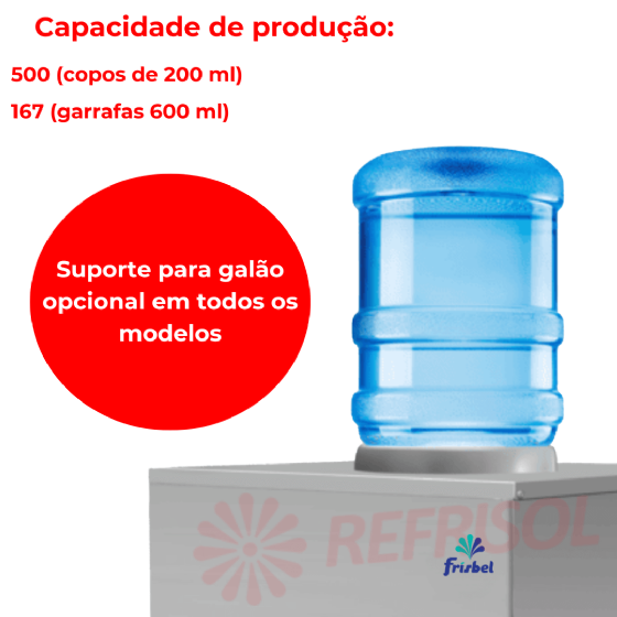 Bebedouro Industrial de Coluna 3 Torneiras Geladas 100 Litros Inox 110v Frisbel