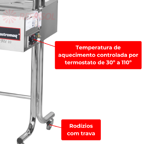 Buffet Térmico Aquecido BTE 10 Bandejas ST 220v Inox Gastromaq