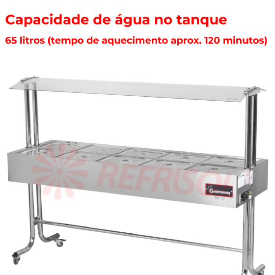 Buffet Térmico Aquecido BTE 10 Bandejas ST 220v Inox Gastromaq