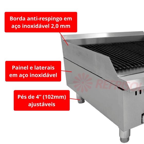 Char Broiler à Gás 60 cm PCG60G-ME Venâncio