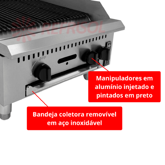 Char Broiler à Gás 60 cm PCG60G-ME Venâncio
