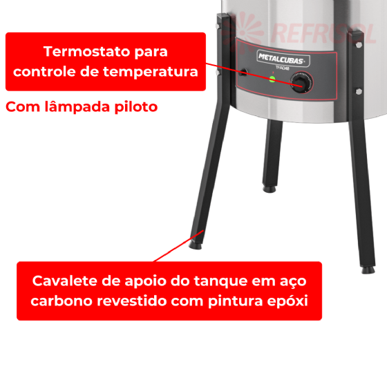 Fritadeira Tacho de Fritura Elétrico 38 Litros TFAO 40 CG 220v Metalcubas