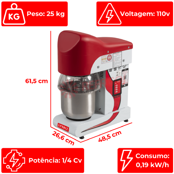 Batedeira Planetária 05 Litros BP 05 RP 110v G Paniz