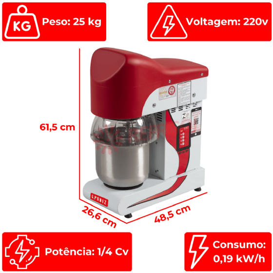 Batedeira Planetária 05 Litros BP 05 RP 220v G Paniz