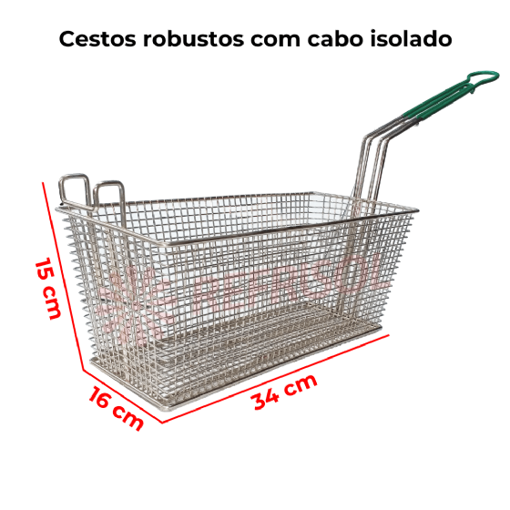 Fritadeira a Gás Industrial 45 Litros Zona Fria de Óleo FOG 3 C Bivolt Metalcubas