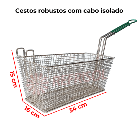 Fritadeira a Gás Industrial 30 Litros Zona Fria de Óleo FOG 2 C Bivolt Metalcubas