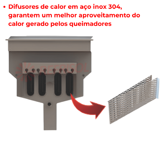 Fritadeira a Gás Industrial 30 Litros Zona Fria de Óleo FOG 2 C Bivolt Metalcubas