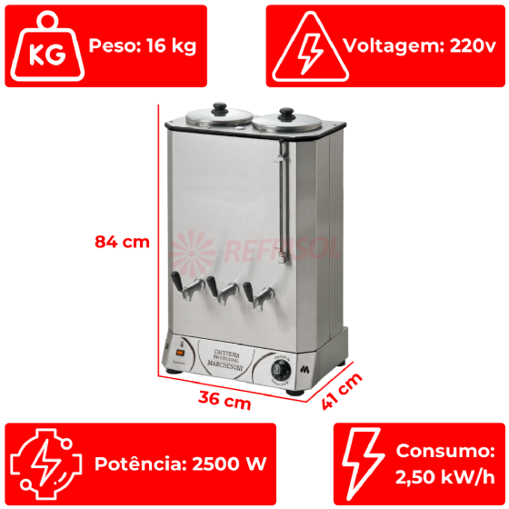 Cafeteira Elétrica Profissional 20 Litros 220v Marchesoni