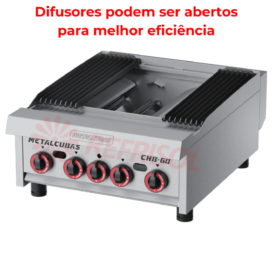 Char Broiler a Gás 60 cm CHB 60 Inox Metalcubas