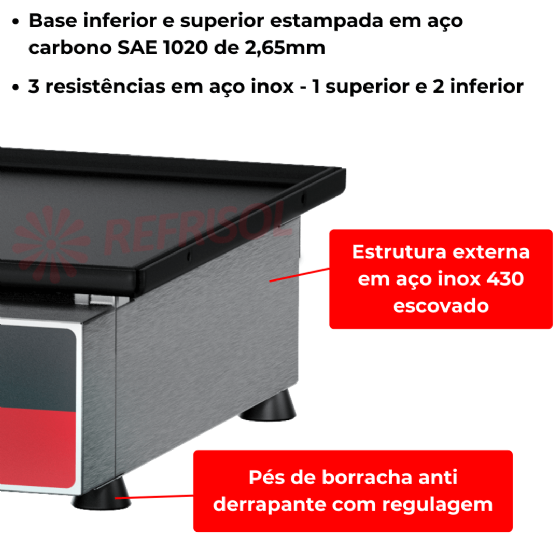 Grill Elétrico 90 cm Com Prensa MGE 90 220v Metalcubas