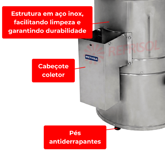 Descascador de Alho 06 kg DA 06 Inox 220v Metvisa