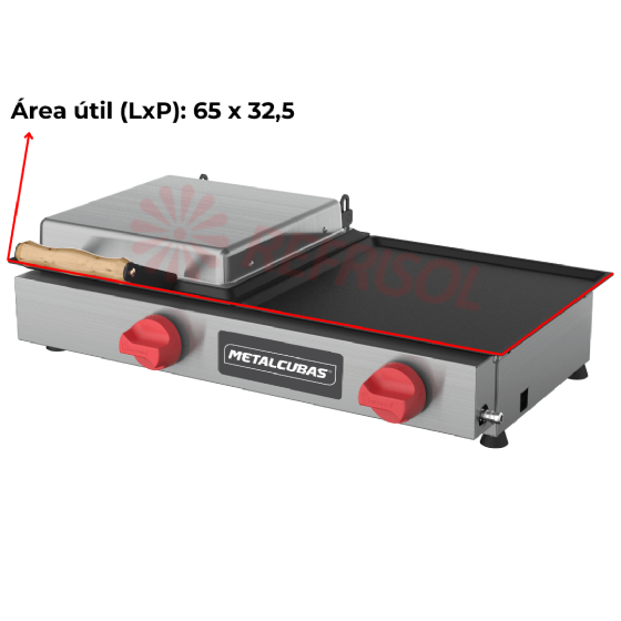 Grill a Gás 70 cm Com Prensa MGG 70 Metalcubas