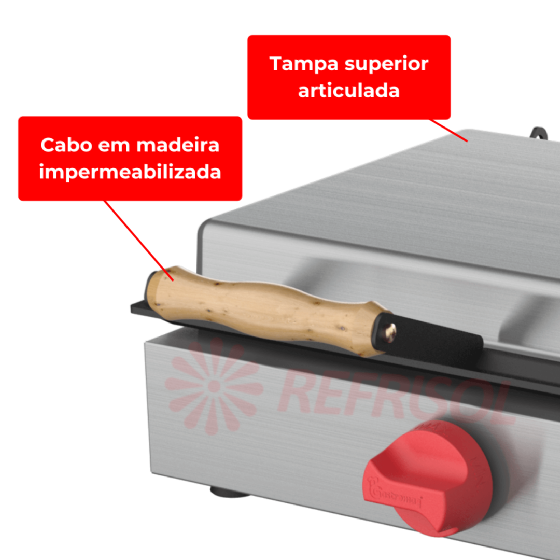 Grill a Gás 70 cm Com Prensa MGG 70 Metalcubas