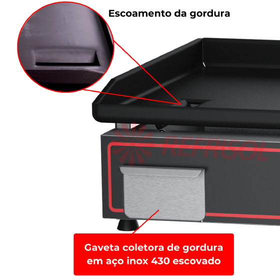 Chapa Bifeteira a Gás Compacta 150x45 CBG 1500 C Metalcubas