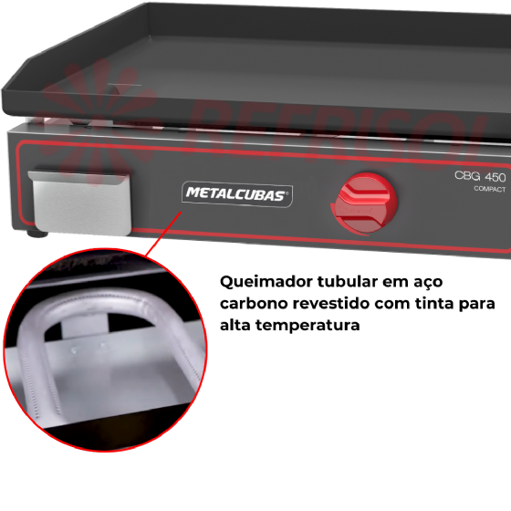 Chapa Bifeteira a Gás Compacta 45x45 CBG 450 C Metalcubas