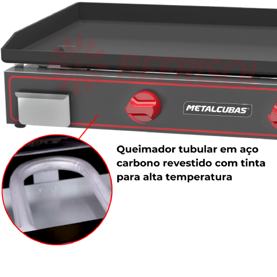 Chapa Bifeteira a Gás Compacta 60x45 CBG 600 C Metalcubas