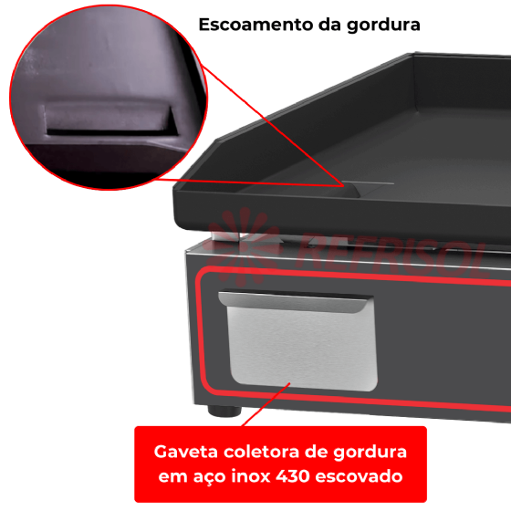 Chapa Bifeteira a Gás Compacta 100x45 CBG 1000 C Metalcubas